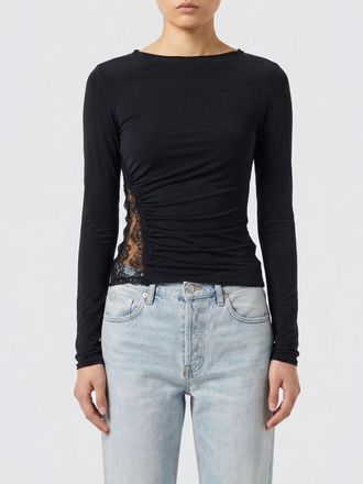 Blumarine Top in nylon con inserti in pizzo