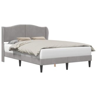 vidaXL Struttura Del Letto Grigio Chiaro 160 X 200 Cm Velluto Vidaxl