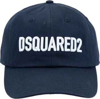 Dsquared2 Embossed Logo Baseball Cap Fibbia - unisex - Petten - Blauw - ONE Size - Katoen - Accessoires