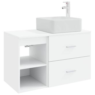 vidaXL Juego De Muebles De Ba&ntilde;o 2 Pcs Blanco Madera De Ingenier&iacute;a Vidaxl