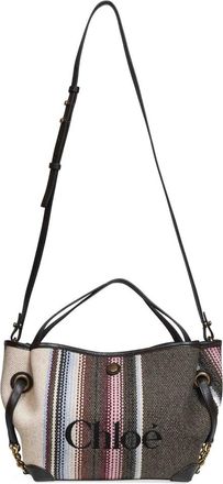 Chlo&eacute; Stripy Jacquard Tote - Dames - Tassen - Veelkleurig - Maat: ONE Size Katoen