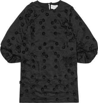 Munthe Elegante Zwarte Bloemen Geborduurde Jurk - Dames - Blouses - Zwart - L - Overhemden