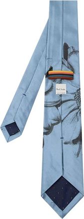 Paul Smith Cravatta Margherita in Seta - Heren - Stropdassen - Blauw - ONE Size - Accessoires