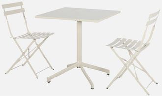 Sweeek Mesa De Jard&iacute;n Bistr&oacute; Plegable De Metal Con 2 Asientos