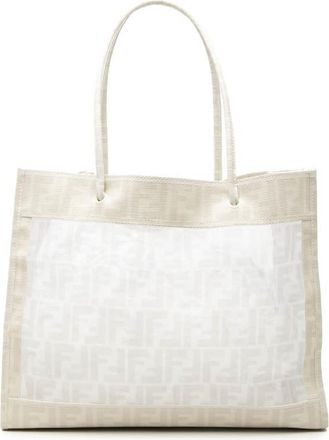 Fendi Pre-owned Fendi Coated Canvas Trimmed Zucca Mesh Tote Ladies Z8MP8LHHAVBUPBKC