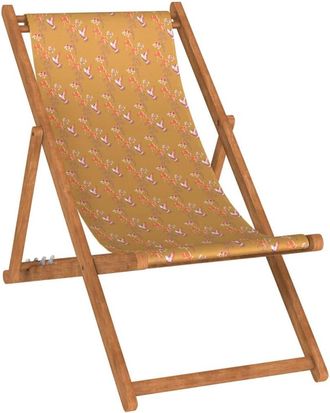 Vent de Bohème Silla plegable de haya con estampado de pájaros tabaco