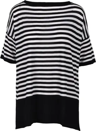 Wild Cashmere Viscose/Polyamide/Silk Knit Top - Black/White