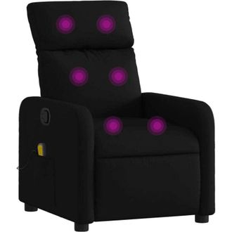 vidaXL vidaXL Poltrona reclinabile massaggiante in tessuto nero