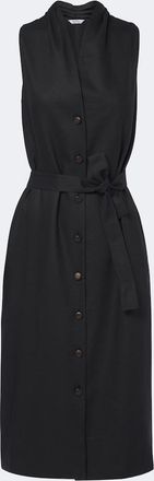 Max Mara Belted linen and silk midi dress