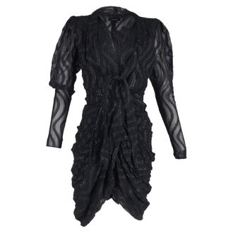 Isabel Marant Atoa Metallic Print Dress in Black Cotton