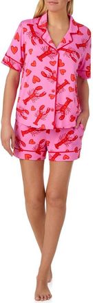 Room Service PJs Piped Print Short Pajamas in Pink at Nordstrom, Size X-Small