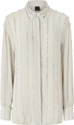 Pinko White Regular Embellished Shirt
