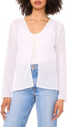 1.State Front Tie Open Knit Cardigan in Ultra White at Nordstrom Rack, Size X-Small