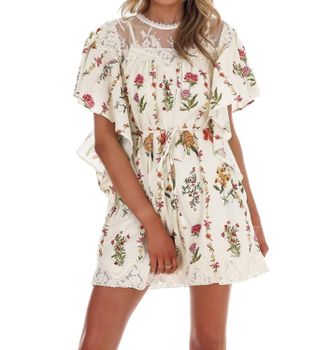 Entro Womens Look At You Floral Mini Dress In Cream