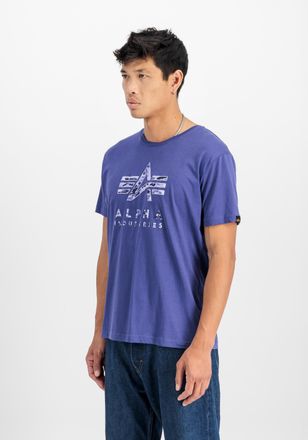 Alpha Industries T-Shirt ALPHA INDUSTRIES Camo Puff Print T-Shirt, Herren, Gr. XL, night lila, Obermaterial: 100% Baumwolle, Shirts T-Shirt