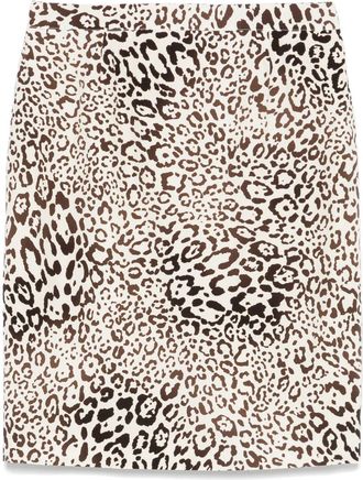 Alessandra Rich Leopard-Print Silk Mini Skirt - Womens - Silk/Cupro