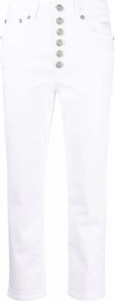 Dondup Slim-fit Jeans - Dames - Cropped Jeans - Wit - W27 - Katoen - Jeans