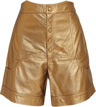 OLYMPIAH Shorts a vita alta effetto metallizzato - Oro
