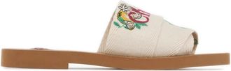 Chlo&eacute; Woody Mule - Dames - Sandalen - Wit - 39 EU - Polyester - Schoenen