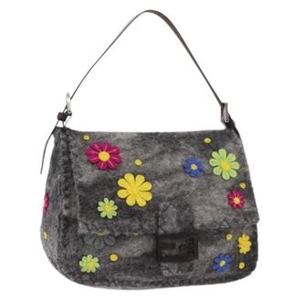Fendi Pre-owned Vintage Schoudertas - Dames - Pre-owned - Grijs - Maat: ONE Size Katoen