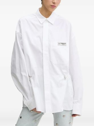 Fiorucci drawstring patch shirt - White