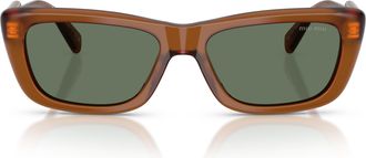 Miu Miu 0mu B12s Thick Acetate Rectangular Sunglasses