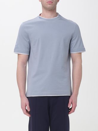 Brunello Cucinelli T-shirt a girocollo con contrasti in cotone Brunello Cucinelli
