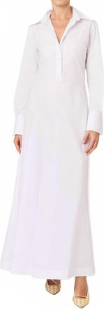 Rosie Assoulin Groovy Maxi Shirtdress In White