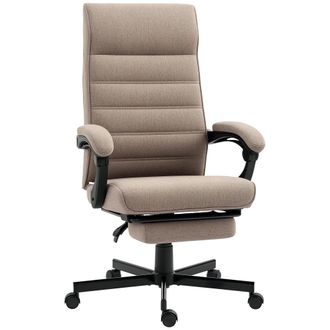 OEM Silla De Oficina Reclinable Con Altura Ajustable Reposabrazos Y Reposapi&eacute;s Retr&aacute;ctil 68x67x106-114 Cm Marr&oacute;n