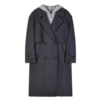 Patrizia Pepe Abrigo Cruzado de Raya Diplom&aacute;tica - Coats - Mujer - Gris - XS