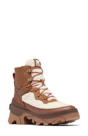 Sorel Brex Faux Shearling Lace-Up Boot in Velvet Tan/Sanguine at Nordstrom Rack, Size 5