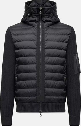 Moncler HYBRID DOWN HOODED CARDIGAN Size: XL, colour: BLACK