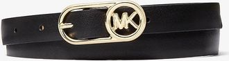 Michael Kors Logo Buckle Leather Belt