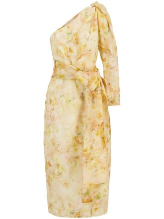 Zimmermann Crush midi dress - women - Linen/Flax/Polyester/Silk/Cotton - 0 - Yellow
