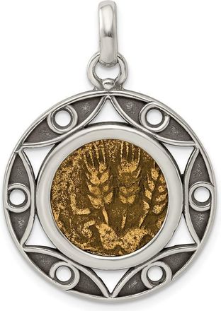 Diamond2Deal Sterling Silver and Bronze Antiqued Agrippa Coin Pendant with a Certificate of Authenticity