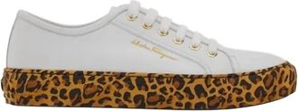 Ferragamo Womens Gancini Sneakers In White