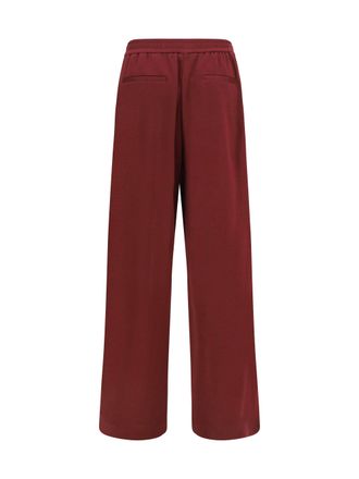 Brunello Cucinelli Womens Cotton And Silk Track Pants Cabernet Cotton; Silk; Polyamide Trousers