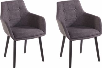 HOME AFFAIRE Armlehnstuhl »Bradford« (Set) 2 Stk.(1 oder 2 Stück), Bezug in Webstoff, Gestell aus Eiche Massivholz