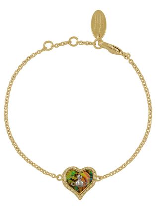 Vivienne Westwood Petra Heart Gold-plated Bracelet - Green - One Size