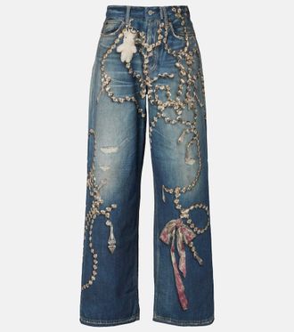 Acne Studios Jeans 1981 a gamba larga con stampa