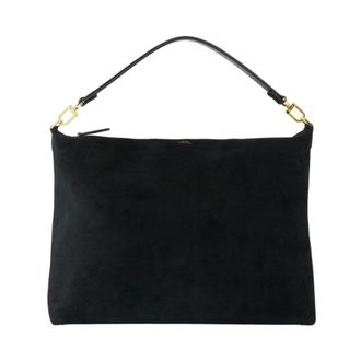 Toteme Medium Bevel Suede Bag - female - Tot&ecirc;Me - Shoulder Bags - Black - ONE SIZE - Bags