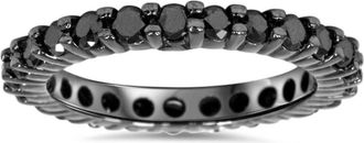 Pompeii3 1ct Black Diamond Eternity Wedding Ring 14K Black Gold Size Selectable