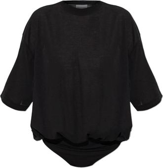 Balenciaga Oversized T-shirt Body - Dames - Bodies - Zwart - M - Katoen - Tops
