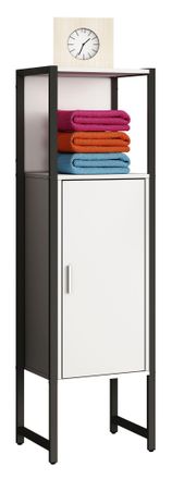 ebuy24 Muebles De Ba&ntilde;o De Madera/metal Vcm Midischrank Dimensiones: Al. 114 X An. 33 X P. 30 Cm Estante De Ba&ntilde;o 1 Puerta Giratoria 1 Bandeja Abierta - Edino 