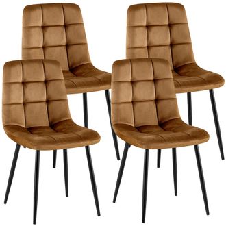 Clp Juego De 4 Sillas De Comedor Antibes Marr&oacute;n