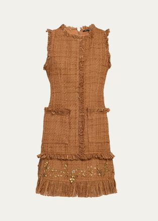 Kobi Halperin Rives Sequin-Embellished Tweed A-Line Mini Dress