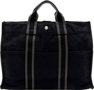 Herm&egrave;s Hermes Vintage Canvas Herline Mm Tote (Authentic Pre-Loved)