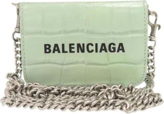 Balenciaga Pre-owned Cross Body Bags, female, Green, Size: ONE SIZE Pre-owned Chain Shoulder Wallet