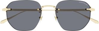 Montblanc Sunglasses Mb0405 S 001 Gold/Light Gray Men