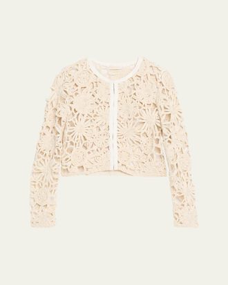 Ramy Brook Adelynn Openwork Floral Jacket